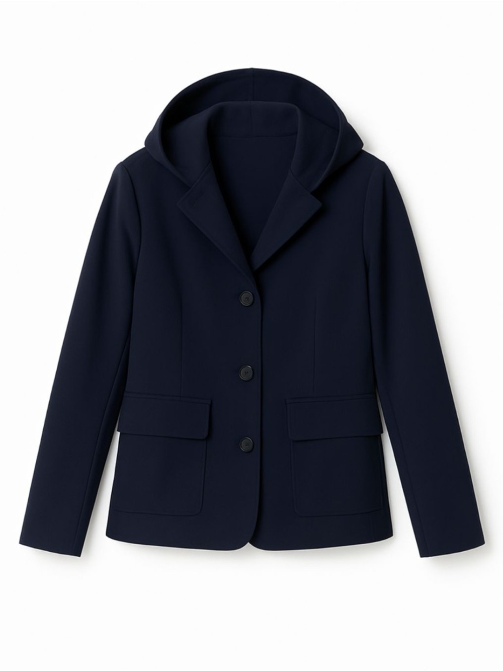 Theory - Emilen Hooded Button Down Jacket in Navy - Size : S